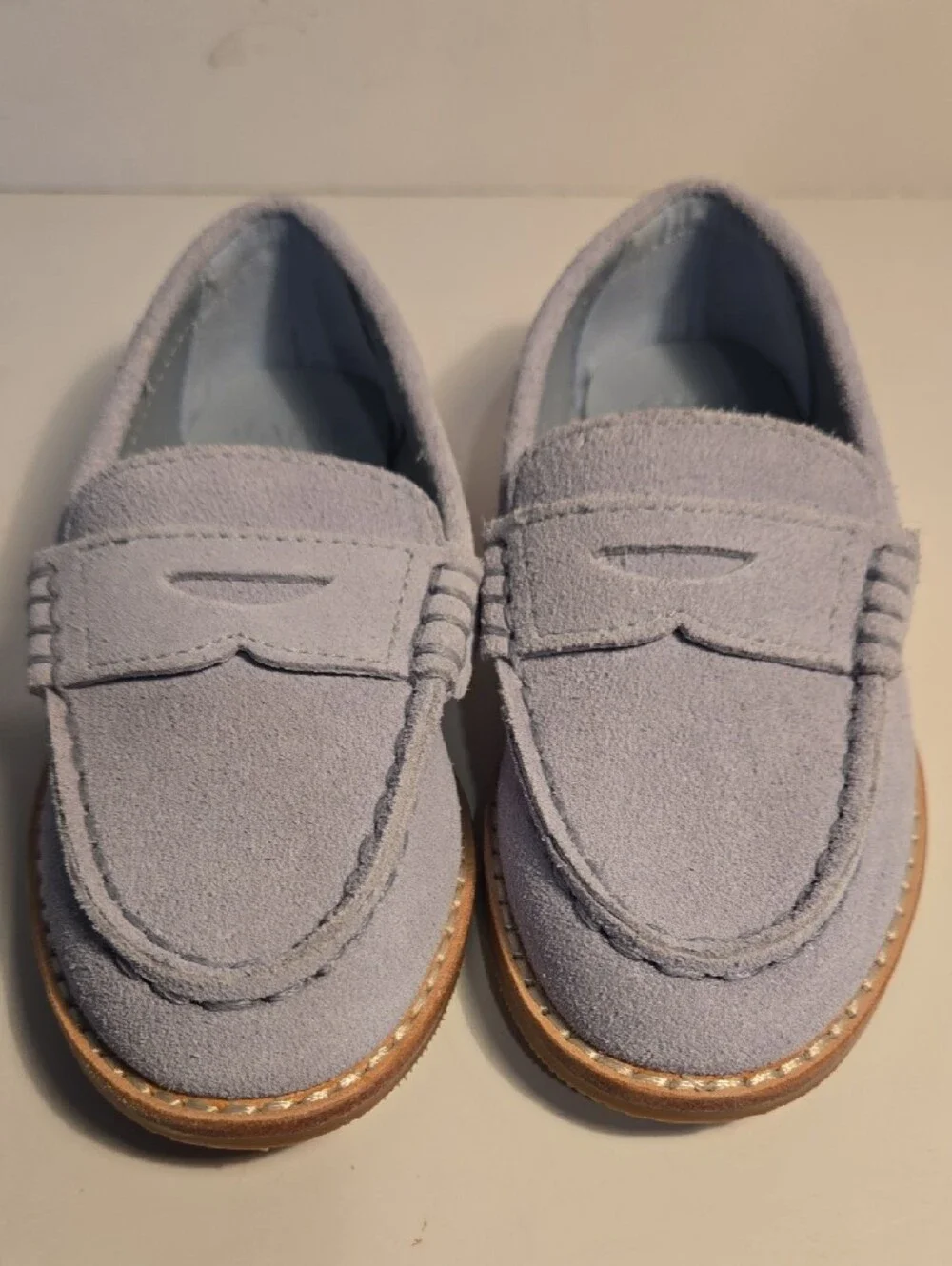 Janie and Jack Frosty Blue Suede Penny Loafers | Toddler Size 7
